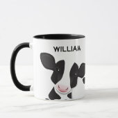 Mug Vaches illustrées Animal de ferme noir blanc rose (Gauche)