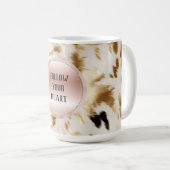 Mug Vachette blanche à crème noire de l'Ouest (Devant droit)