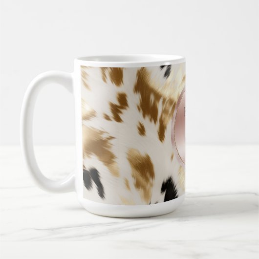 Mug Vachette blanche à crème noire de l'Ouest (Gauche)