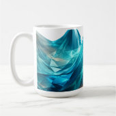 Mug Vague 3D Abstrait Facetté Cyan et Ambre (Gauche)
