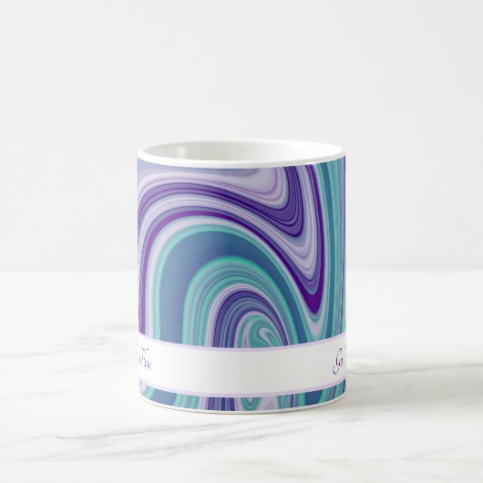 Mug Vague Abstraite bleue violette (Centre)