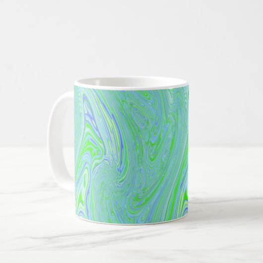 Mug Vague bleu vert Amoeba (Devant gauche)