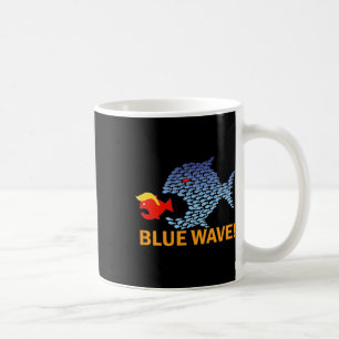 Mug Vague Bleue 2024 Drôle Gros Poisson Mange Petit Po