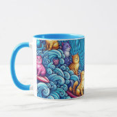 Mug Vague bleue des femmes de chat pour Kamala Harris  (Gauche)