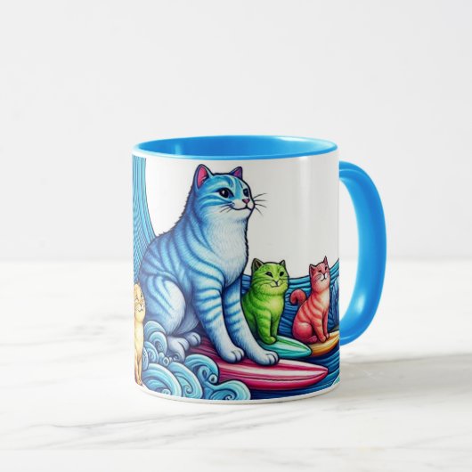Mug Vague bleue des femmes de chat pour Kamala Harris  (Devant droit)