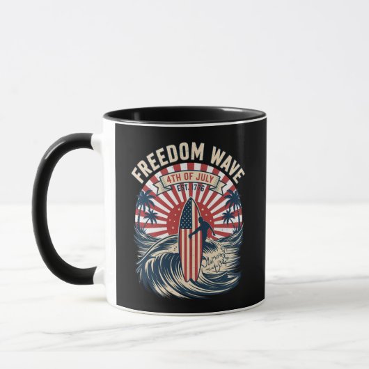 Mug Vague de liberté 4 juillet (Gauche)
