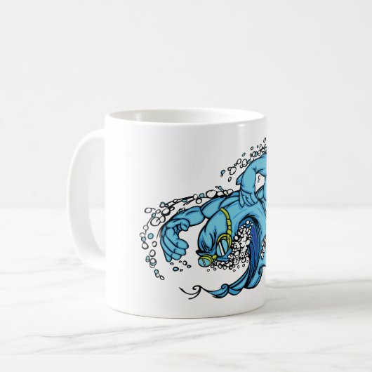 Mug Vague de natation (Devant gauche)