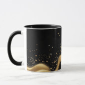Mug Vague de poussière d'or magique sur noir (Gauche)