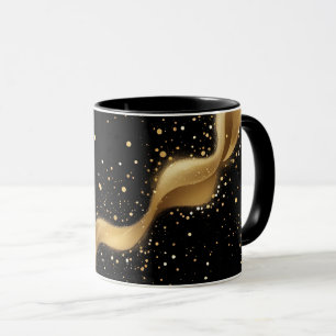 Mug Vague de poussière d'or magique sur noir