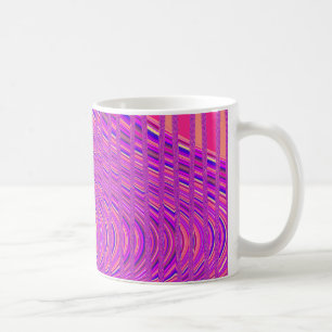 Mug Vague de stripes de pâte à café, rose-violet