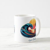 Mug Vague de Surf rétro Sunset (Devant droit)