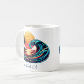 Mug Vague de Surf rétro Sunset (Devant gauche)
