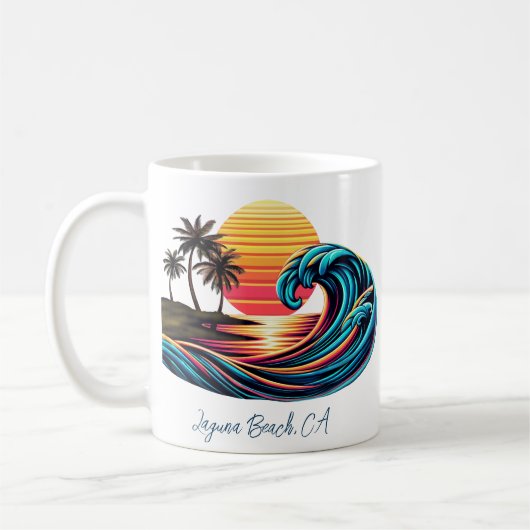 Mug Vague de Surf rétro Sunset (Gauche)