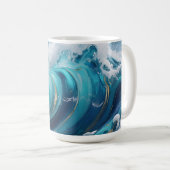 Mug Vague dorée de l'océan turquoise (Devant droit)