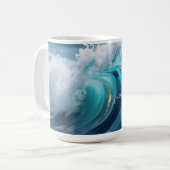 Mug Vague dorée de l'océan turquoise (Devant gauche)