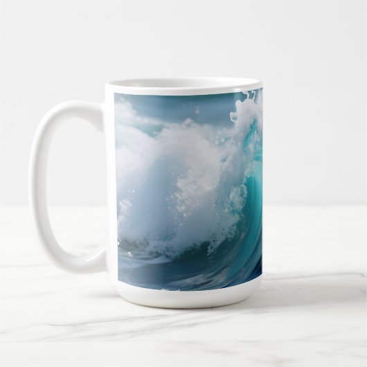 Mug Vague dorée de l'océan turquoise (Gauche)
