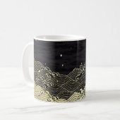 Mug Vague dorée, texture papier. (Devant gauche)
