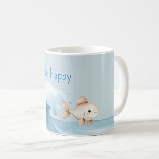 Mug Vague océanique poisson heureux (Devant droit)