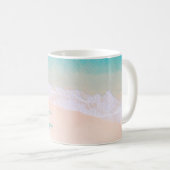 Mug Vague, Sable, Citation Motivationnelle De Plage (Devant droit)
