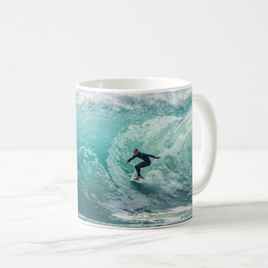 Mug Vague, Surfer, Beau Paysage (Devant droit)