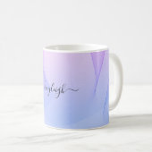 Mug Vagues Abstraites Boue de café bleu rose (Devant droit)