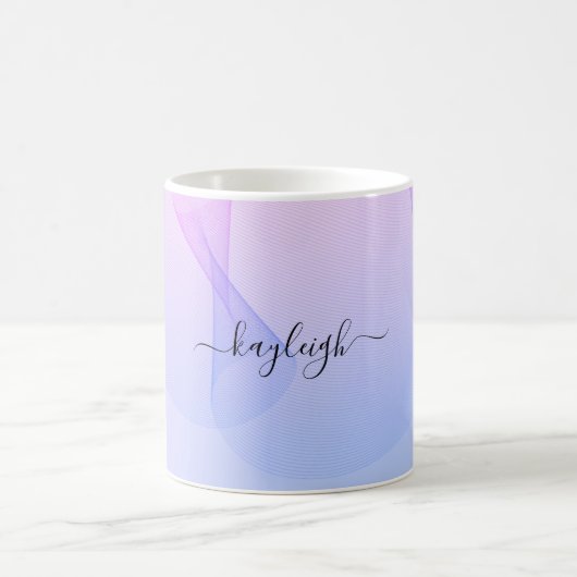 Mug Vagues Abstraites Boue de café bleu rose (Centre)