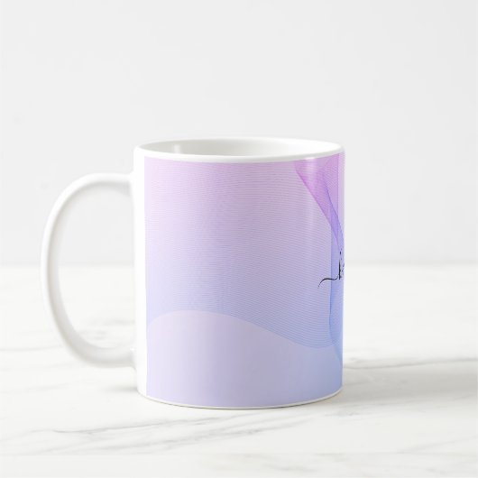 Mug Vagues Abstraites Boue de café bleu rose (Gauche)