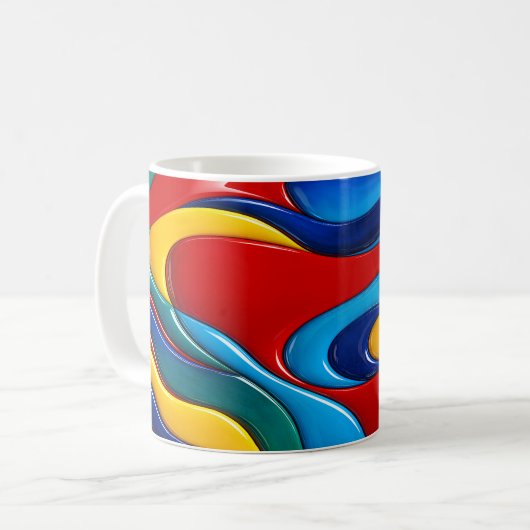 Mug Vagues Abstraites colorées (Devant gauche)