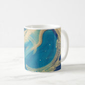 Mug Vagues abstraites colorées géométriques bleues    (Devant droit)