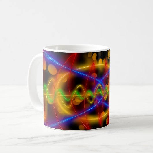 Mug Vagues Abstraites de fréquence d'énergie couleur (Devant gauche)