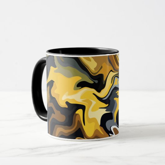 Mug Vagues Abstraites Dorées (Devant gauche)