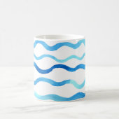 Mug Vagues Aquarelle : bleu turquoise sans joint. (Centre)