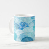 Mug Vagues, baleine, texture bleu enfantine (Devant gauche)