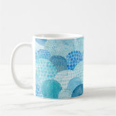 Mug Vagues, baleine, texture bleu enfantine (Gauche)