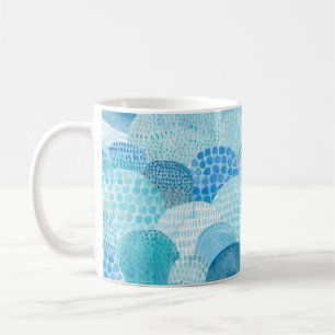 Mug Vagues, baleine, texture bleu enfantine