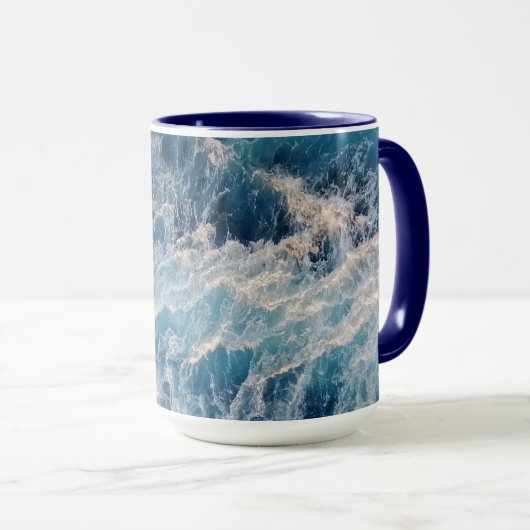 Mug Vagues bleu océan (Devant droit)
