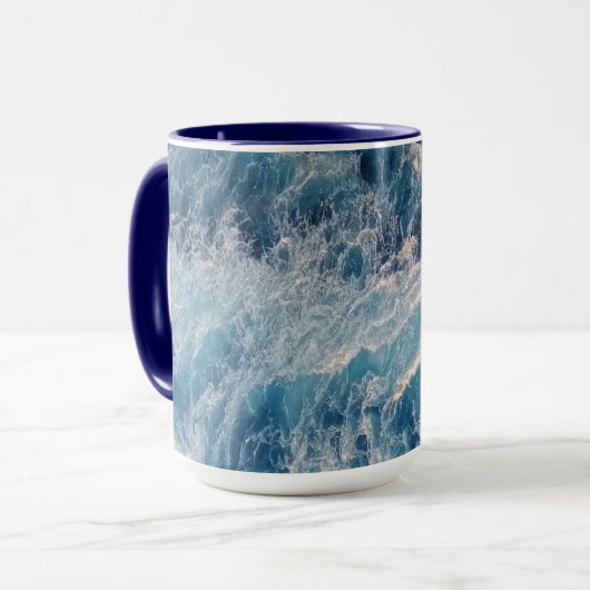 Mug Vagues bleu océan (Devant gauche)