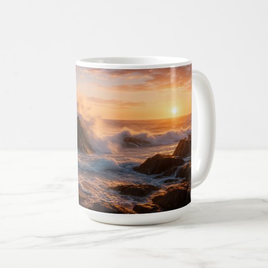 Mug Vagues brisées au coucher du soleil (Devant droit)