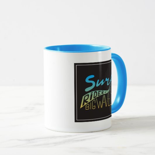Mug Vagues de cavalier de surf grandes (Devant droit)