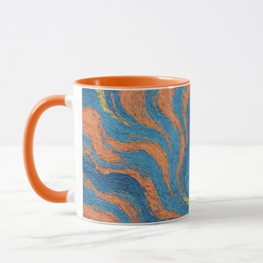 Mug vagues de corail et d'indigo (Gauche)