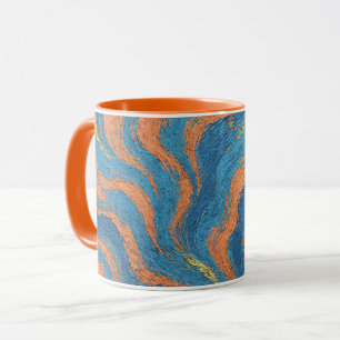 Mug vagues de corail et d'indigo