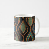 Mug Vagues de gravure : Bronze Texture de cuivre (Devant droit)