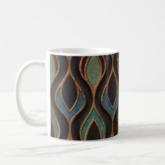 Mug Vagues de gravure : Bronze Texture de cuivre (Gauche)