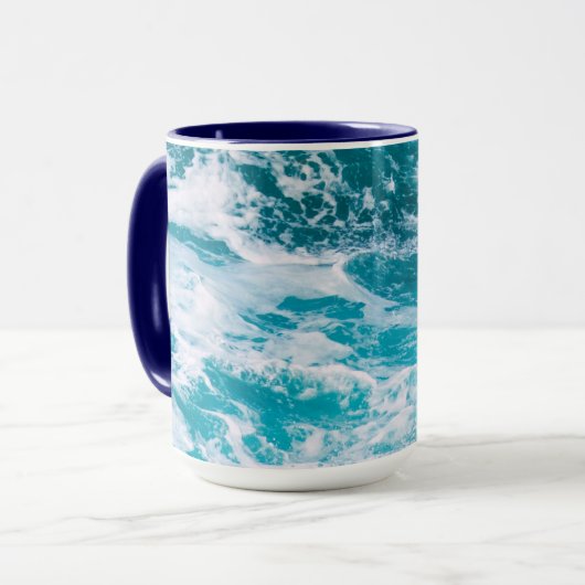Mug Vagues de l'océan bleu (Devant gauche)