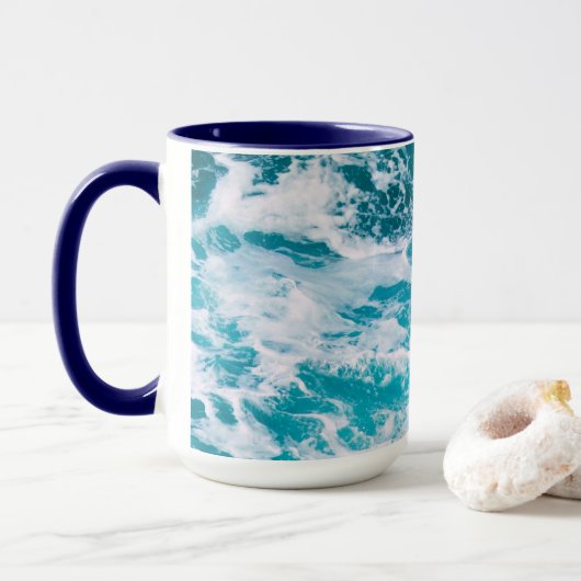 Mug Vagues de l'océan bleu (Avec donut)
