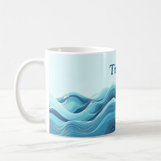 Mug Vagues de l'océan bleu Abstrait (Gauche)