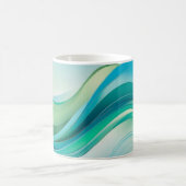 Mug Vagues de l'océan bleu vert abstrait Lignes (Centre)