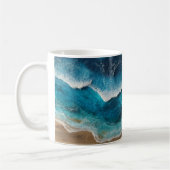 Mug Vagues de plage en résine bleue (Gauche)