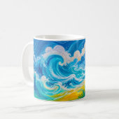 Mug Vagues de tempête s'écrasant près d'une maison de (Devant gauche)