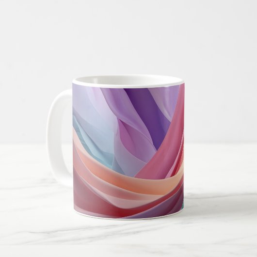 Mug Vagues de tissu pastel abstrait (Devant gauche)